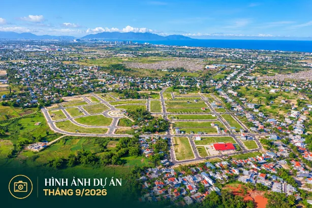 Đường nhựa, vỉa hè, cây xanh thực tế tại New Green Villa Hội An